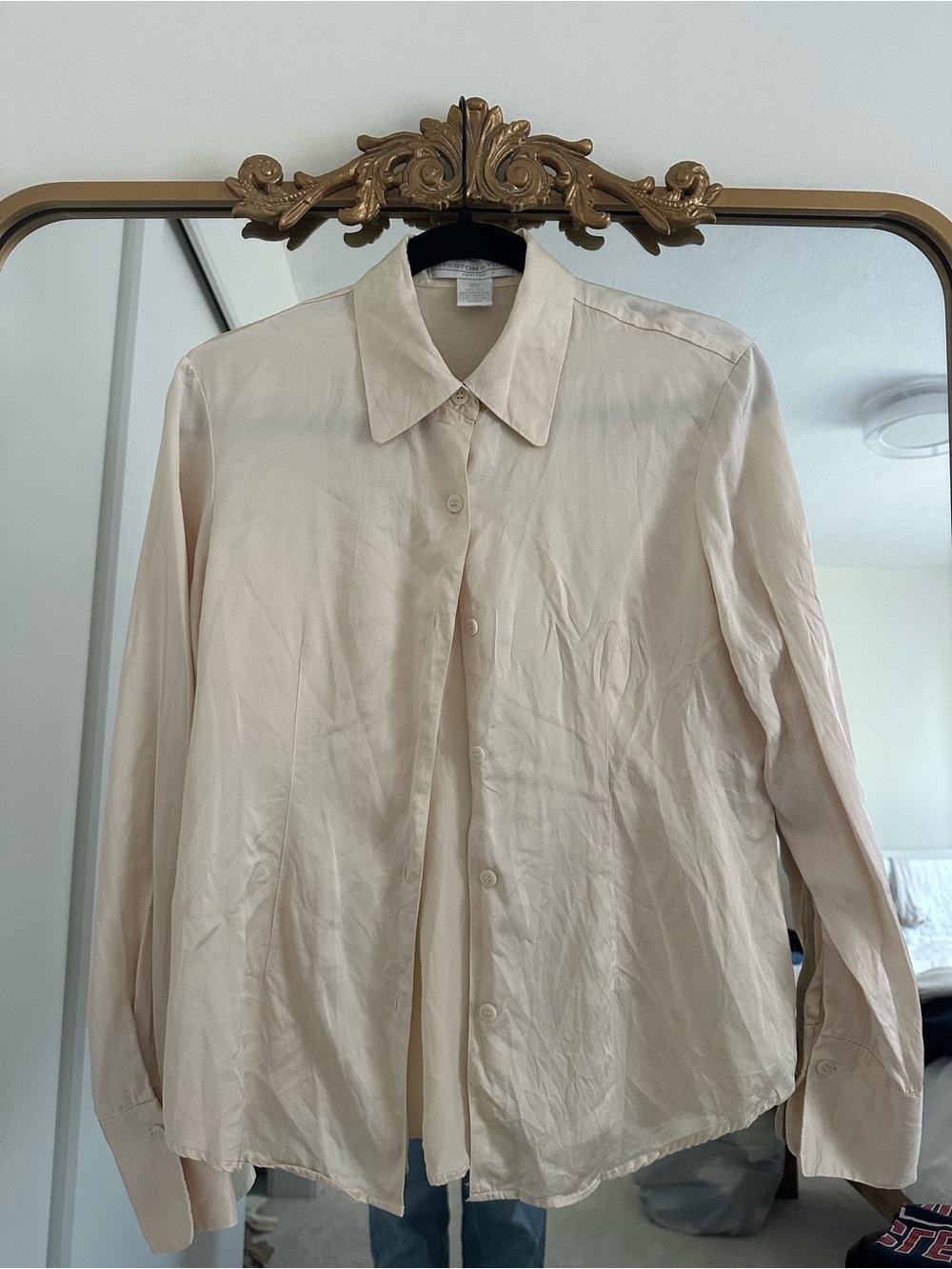 100% silk button down